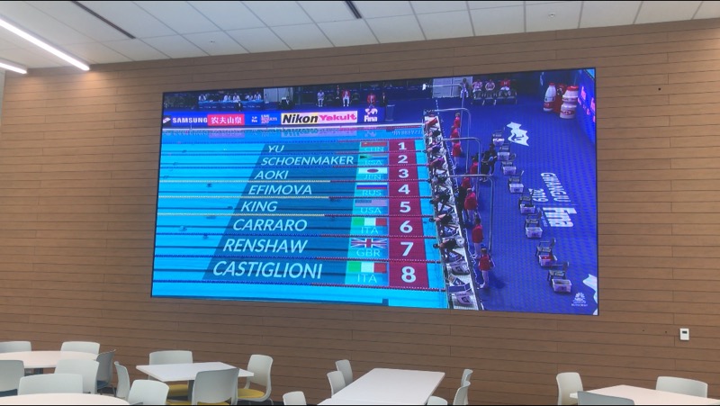 Watching Swimming on the "Jumbotron" in the new cafeteria will be amazing!