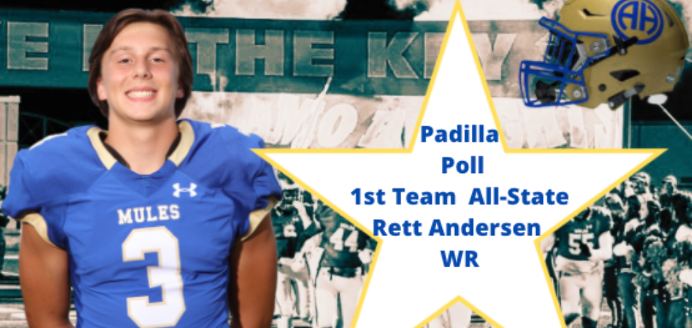 Rett Andersen 1st Team All-State Padilla Poll - WR