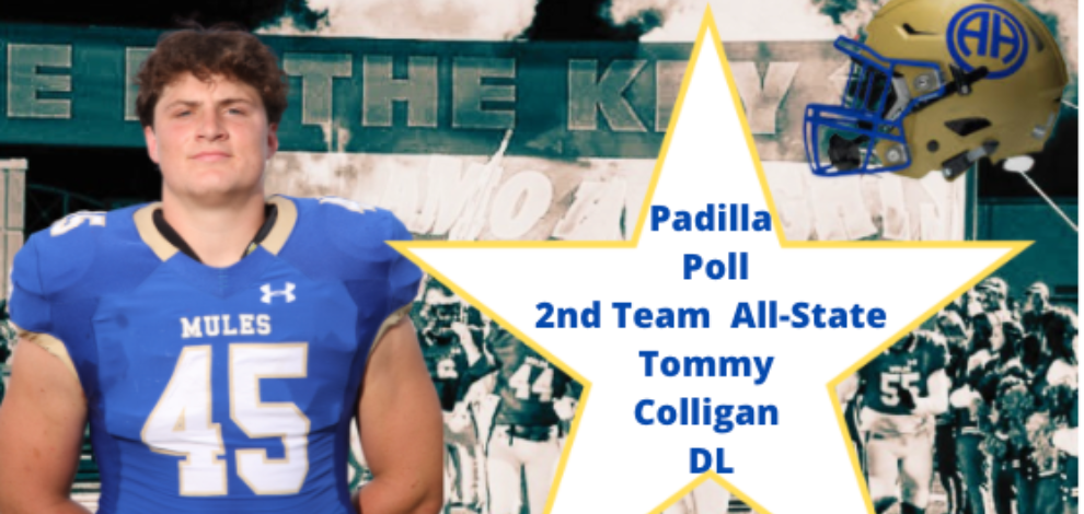 Tommy Colligan 2nd Team All-State Padilla Poll - DL