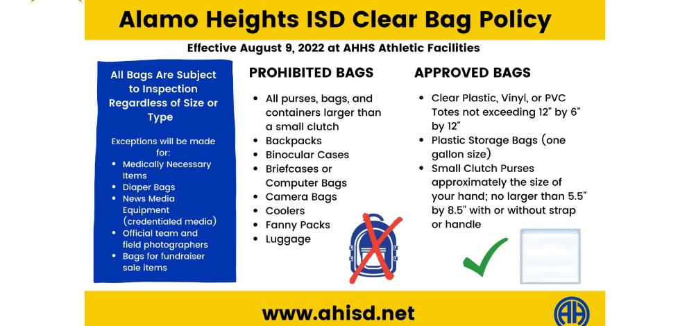 Clear Bag Policy and Online Tickets