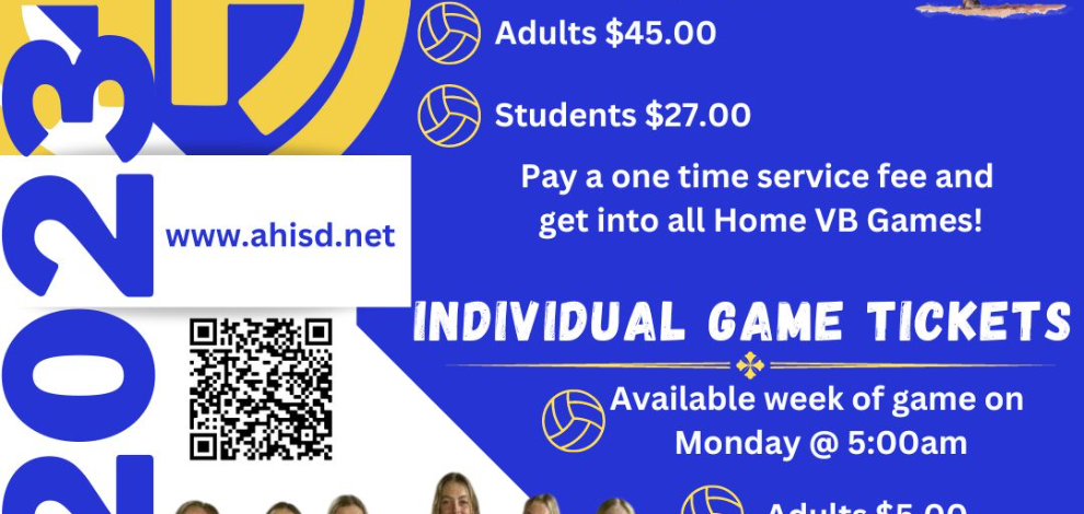 2023 AHHS Volleyball Season Ticket Information