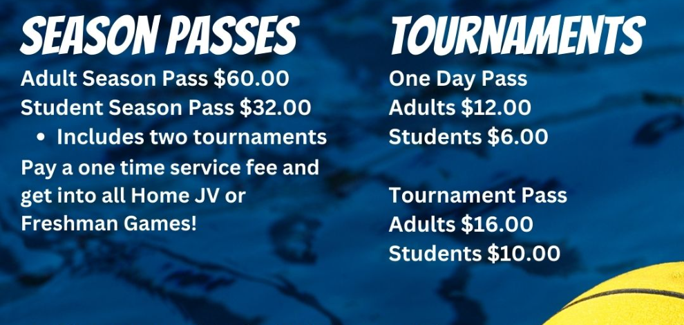 2023 AHHS Water Polo Ticket Information