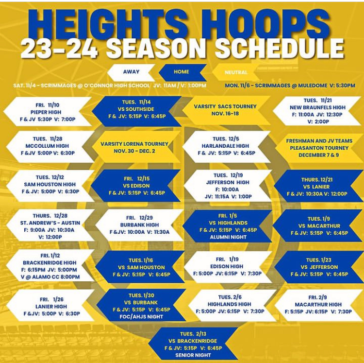 Heights Hoops 23-24 Season Schedule
