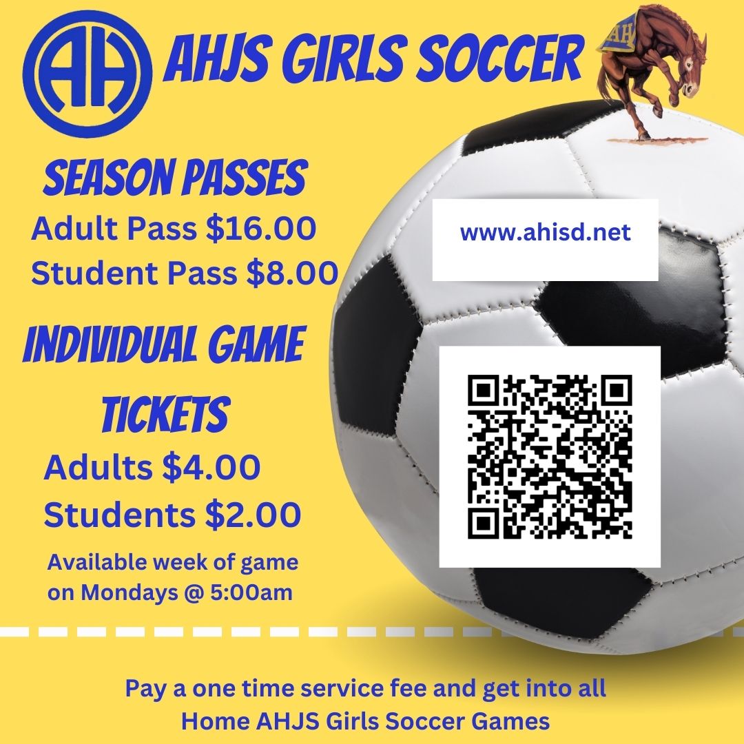 2024 AHJS Girls Soccer Ticket Information