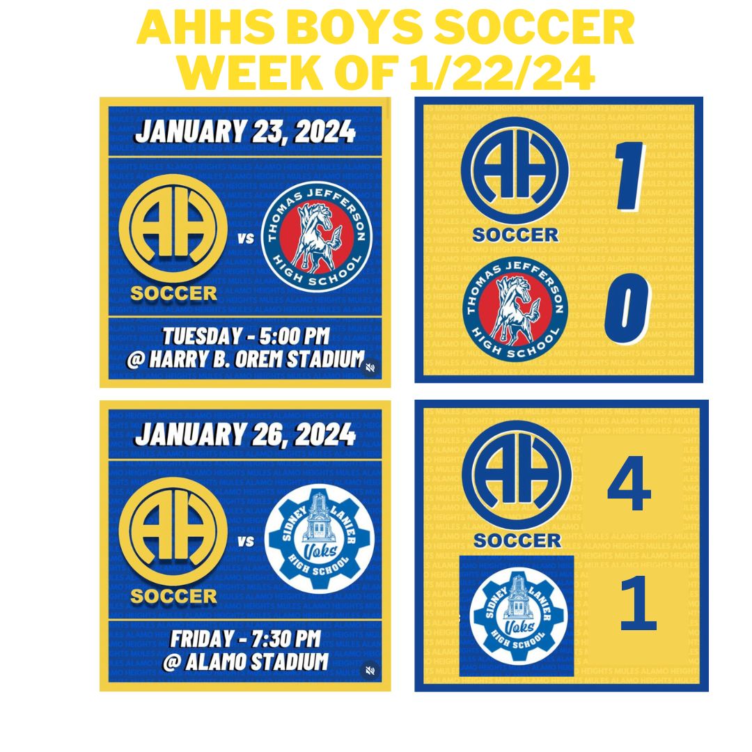AHHS Boys Soccer Week of 1/22/24