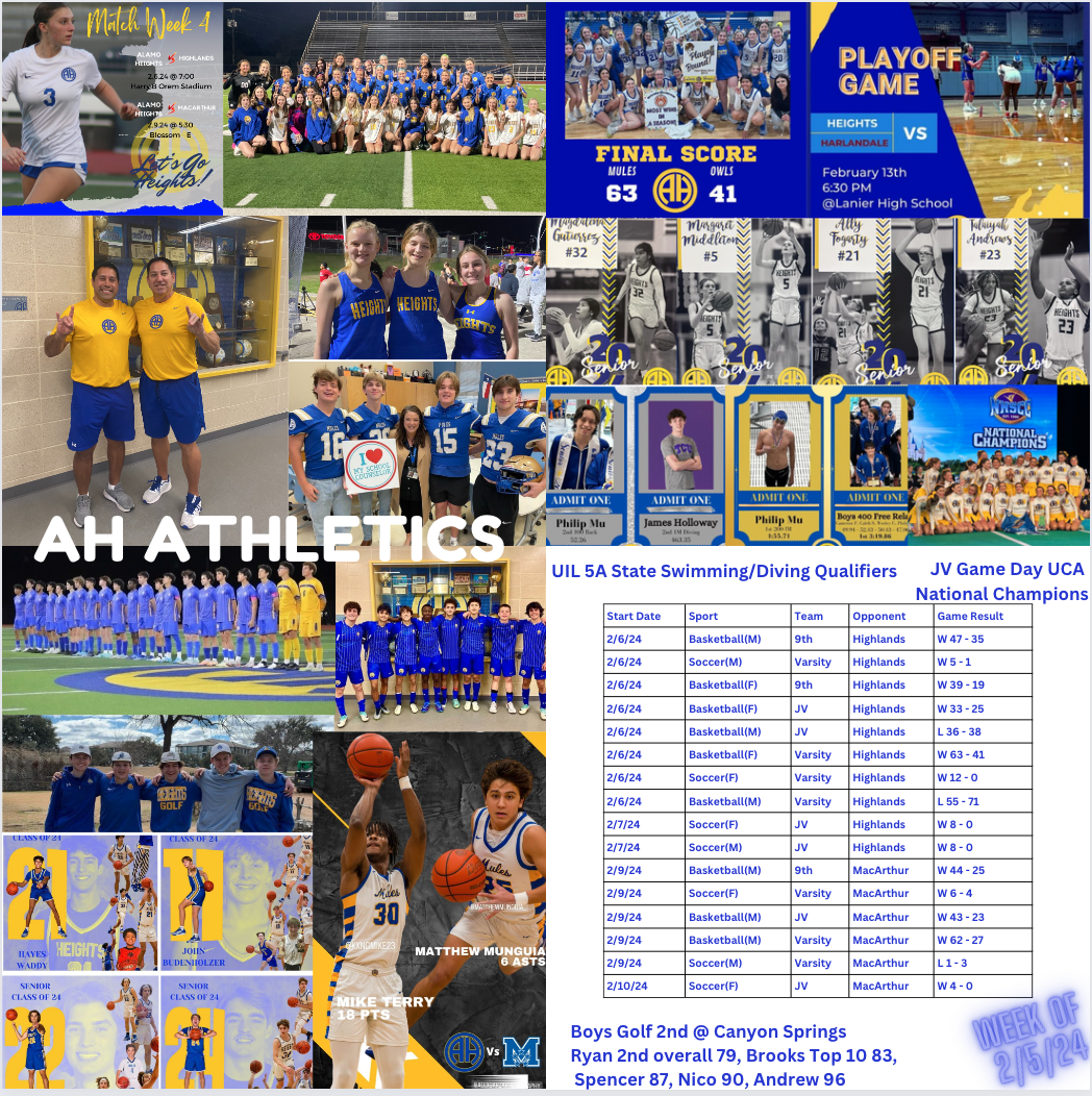 AH Athletics Week of 2/5/24