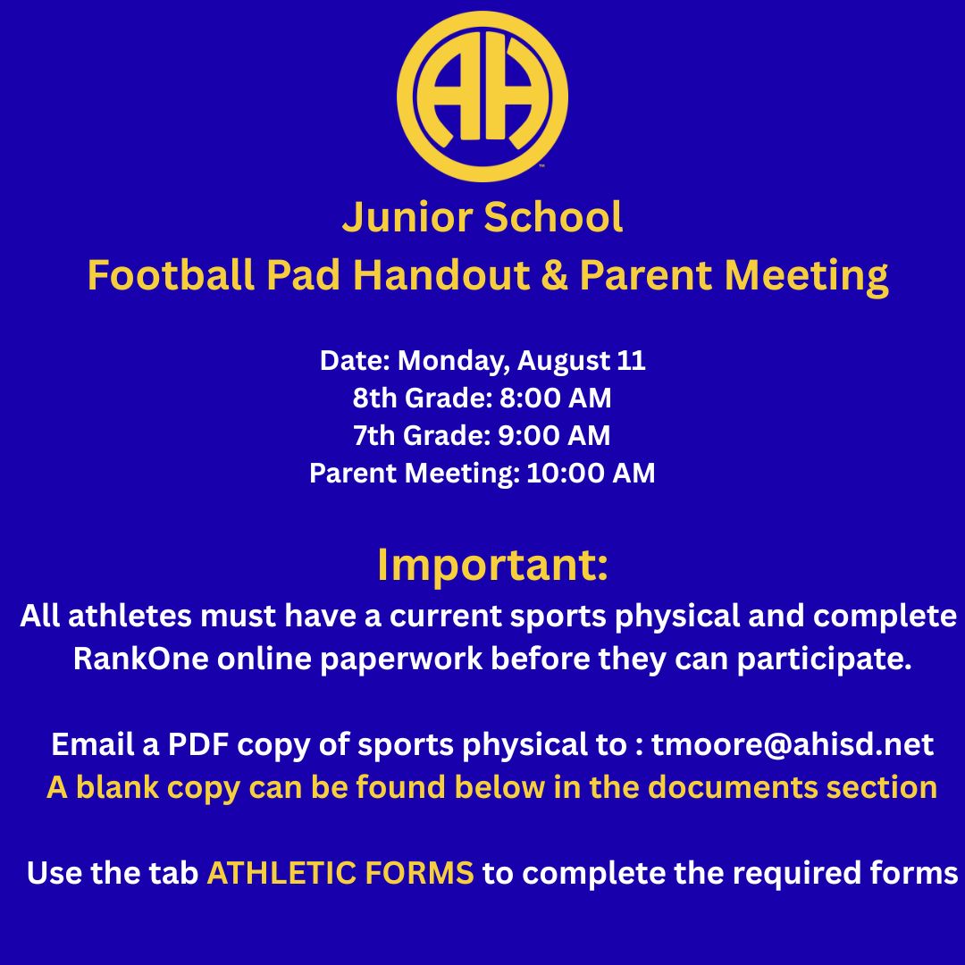 2025 JS Football Pad Handout and Parent Meeting