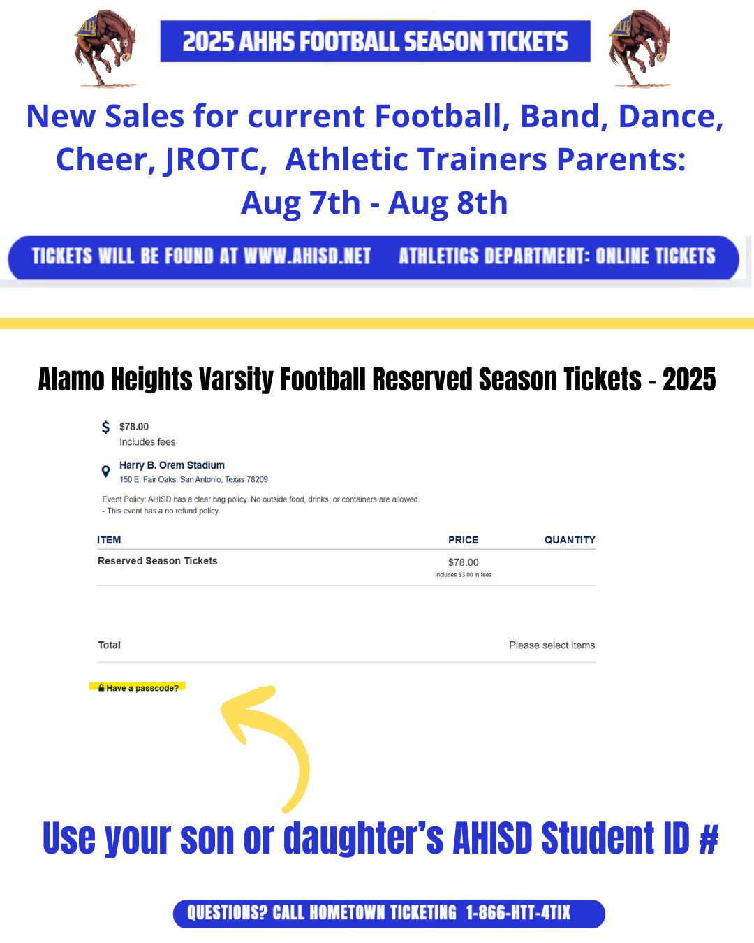 Parent Football Tickets 2025