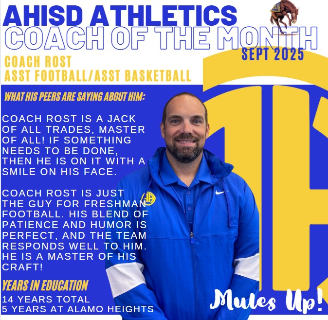 AHISD Athletics Coach of the Month - September 2025