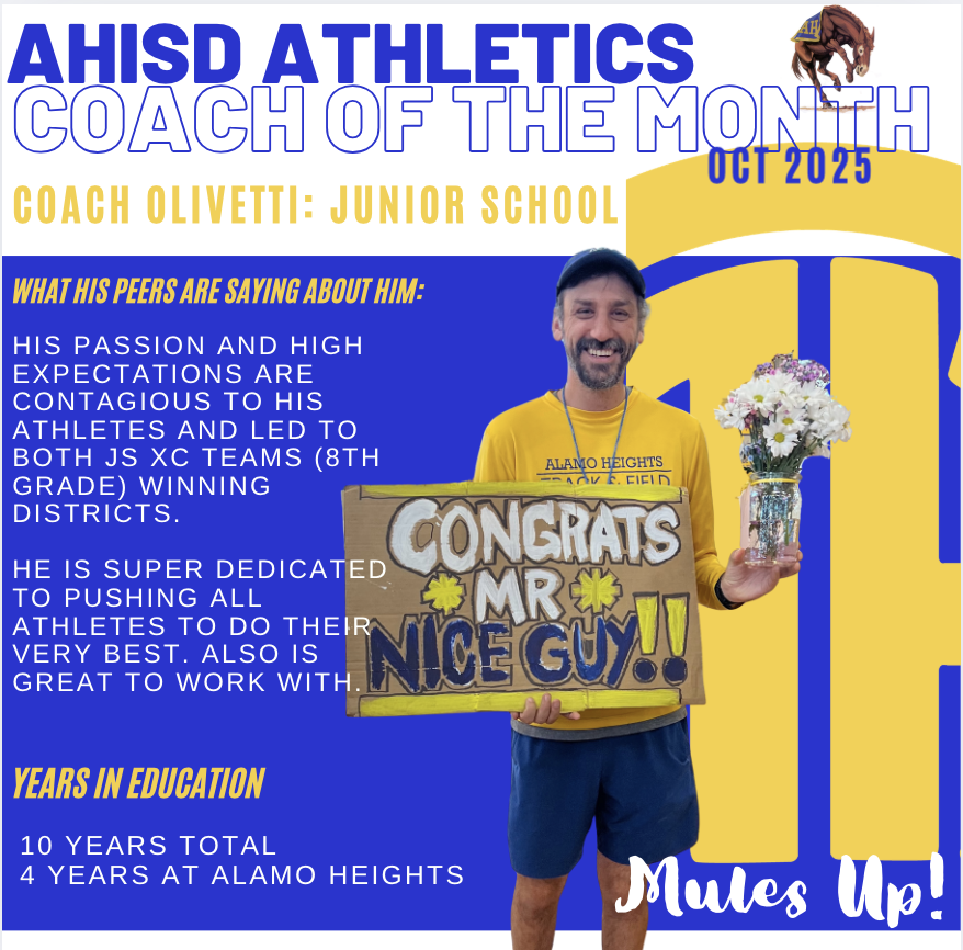 Coach of the Month: Coach Olivetti - Oct 2025