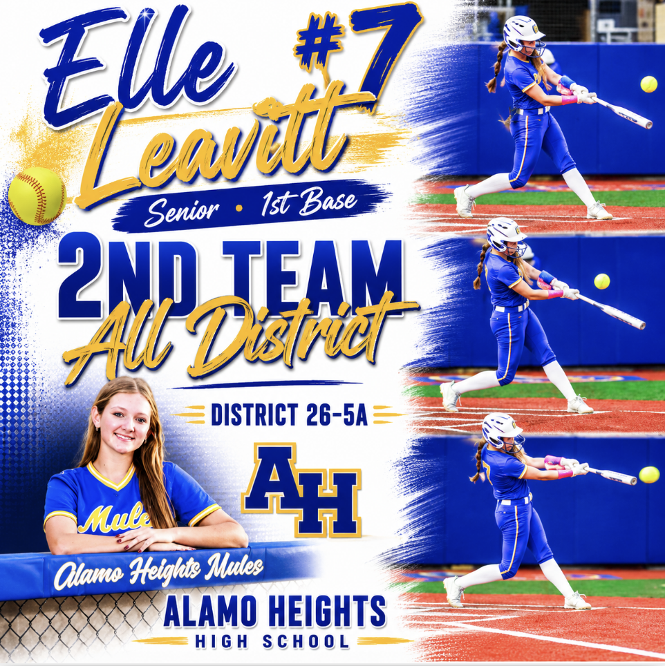 2026 2nd Team All-District: Elle Leavitt, SR, 1st Base